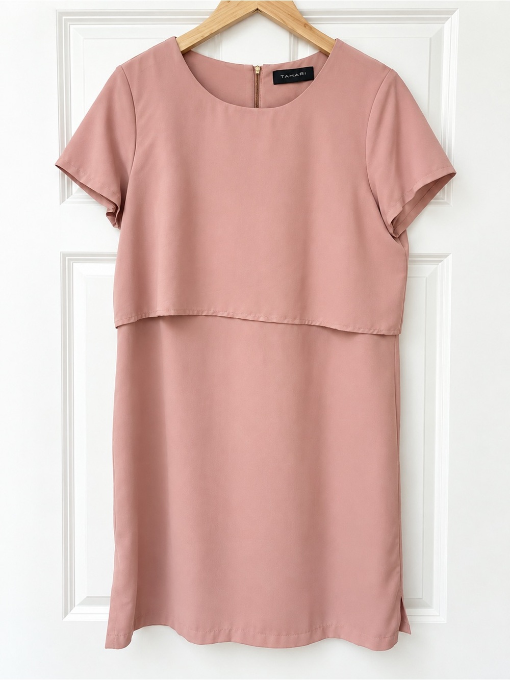 Tahari NWOT Dusty Rose Short Sleeve Shift Dress size 6
